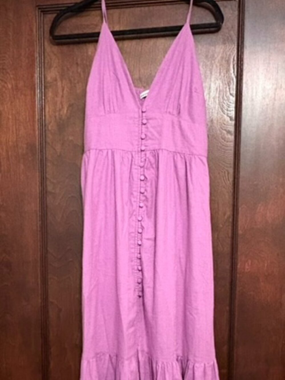Abercrombie Linen Blend Lavender Pink Maxi Dress